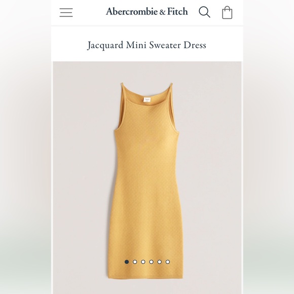 BNWT Abercrombie Yellow Jacquard Knit Sweater Mini Dress Large Tall - Picture 3 of 8